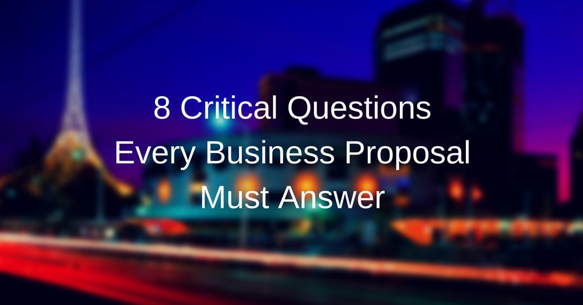 critical questions for a business plan